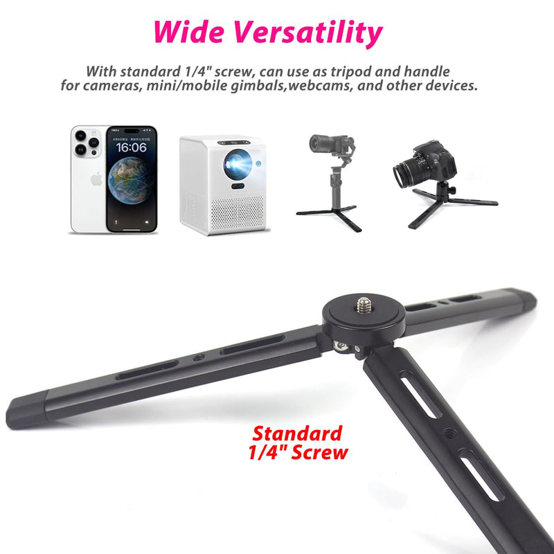 Adjustable Aluminum Mini Tripod, Desktop Tabletop Tripod Stand for DSLR Cameras, Zhiyun Weebill/Smooth/Crane, DJI Ronin S/SC/RSC/RS,Osmo Mobile,Stabilizer Handle Tripod (Standard) Standard