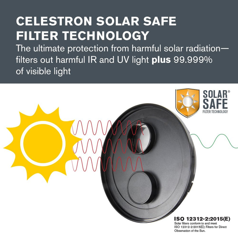 Celestron – EclipSmart Safe Solar Eclipse Telescope Filter – Meets ISO 12312-2:2015(E) Standards – Works with Existing 127 and 130 Telescopes – Observe Solar Eclipses and Sunspots – Safe, Snug Fit PS127EQ / SSE DX 130 / 130SLT