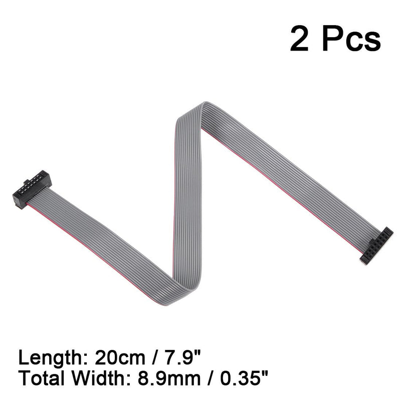 uxcell IDC 14 Pins Connector Flat Ribbon Cable Female Connector Length 20cm 1.27mm Pitch,2pcs