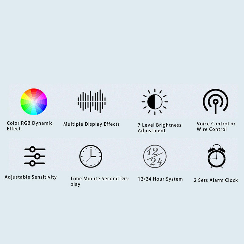 Wakects LED Music Spectrum Display, 16X24 384 RGB LED Music Visualizer with 20 Dynamic Effects, 7 Color Modes for Home and Car Audio Visualizer, Rhythm Analyzer