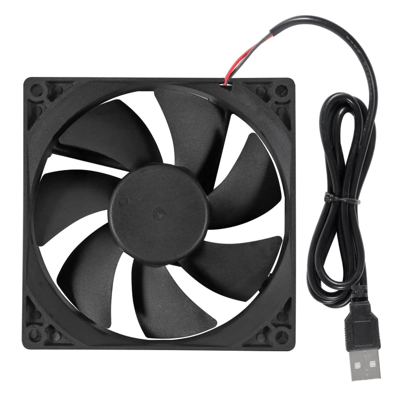 UMLIFE 2 Pack 92mm USB Fan for DIY Cooling Ventilation - 92mm x 92mm x 25mm - 5V DC 0.12A 2000 RPM 43.4CFM 27.3dBA Sleeve Bearing 35000h Life 92mm x 25mm NO Fan grill