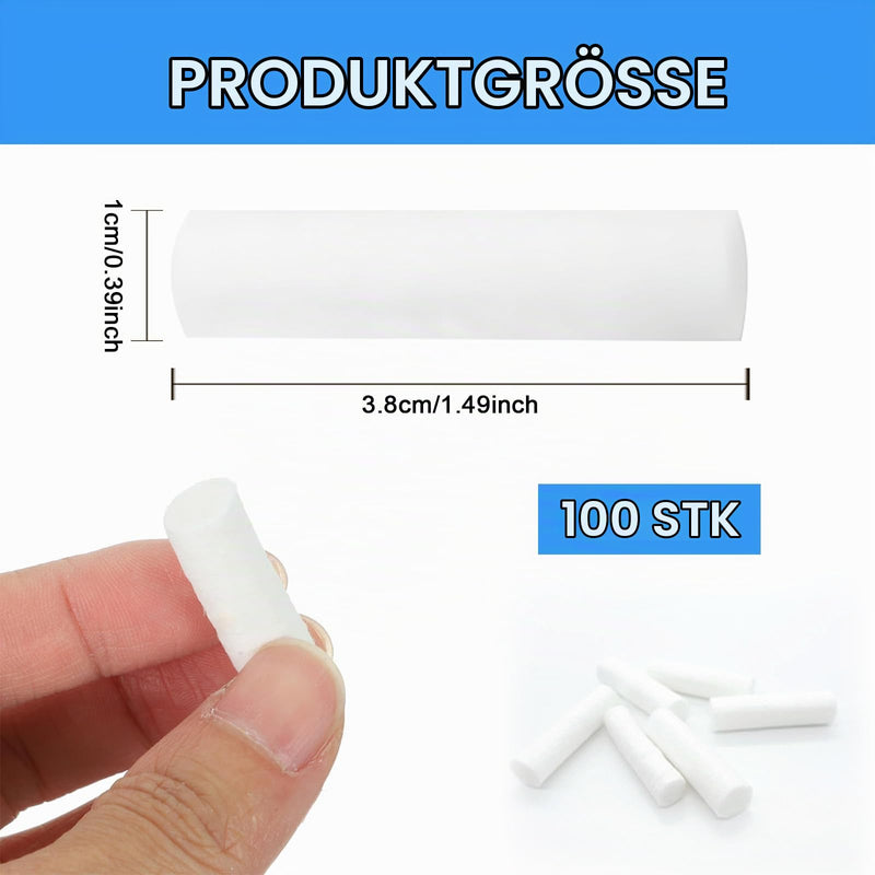 Nosebleed Stopper, Pack of 100 Gentle Nose Tampons, Highly Absorbent Cotton Rolls, Easy to Remove, Aid for Wound Care in the Home and Sports