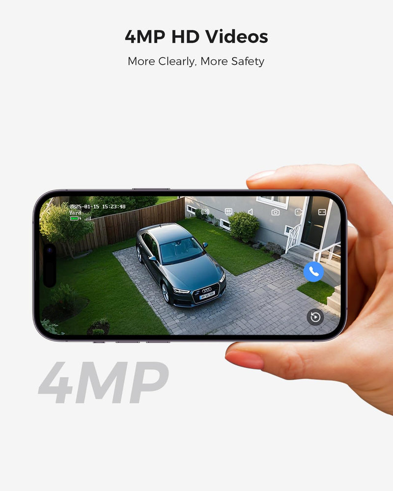 Hiseeu Security Cameras Wireless Outdoor, WiFi Pro 5G/2.4G Cameras for Home Security, Solar Powered, Motion Detection, 2-Way Talk, Color Night Vision, Add on Camera