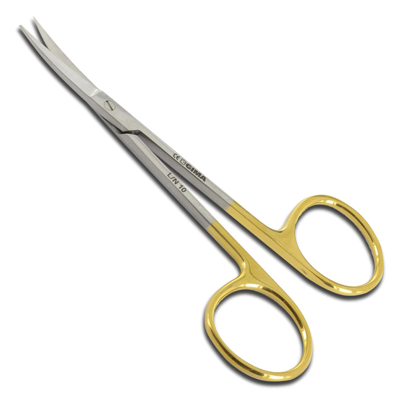 GIMA 26527 Iris Scissors with Golden Color Handle, Curved, 11.5 cm