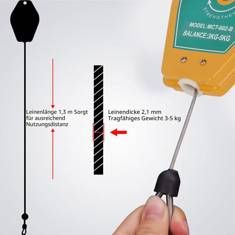 Spring Pull, 3 to 5 kg, Carrying Retractable Tool Holder for Hanging with Fittings, Retractable Spring Hoist, Adjustable Tension, Maintenance Kits, Air Tool Parts Accessories
