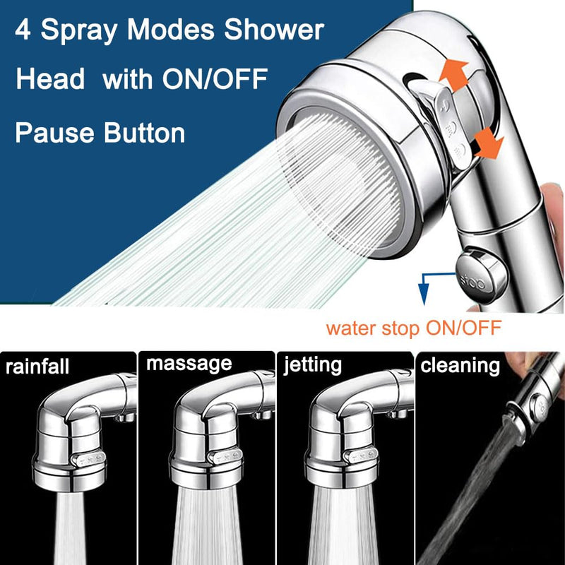 Sink Sprayer Attachment for Faucet, Kitchen Bathroom On/Off Handheld Shower Head with Flexible Hose, Faucet Aerator & Diverter Valve, Connect Different Sink Faucets, for Hair Washing Pet Shower Silver