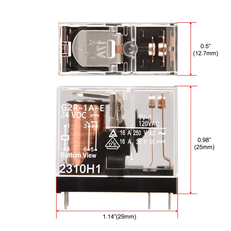 Heschen Relay Electromagnetic G2R-1A-E 24VDC SPST Closer 16A / 250VAC Mounting PCB 6-Pin