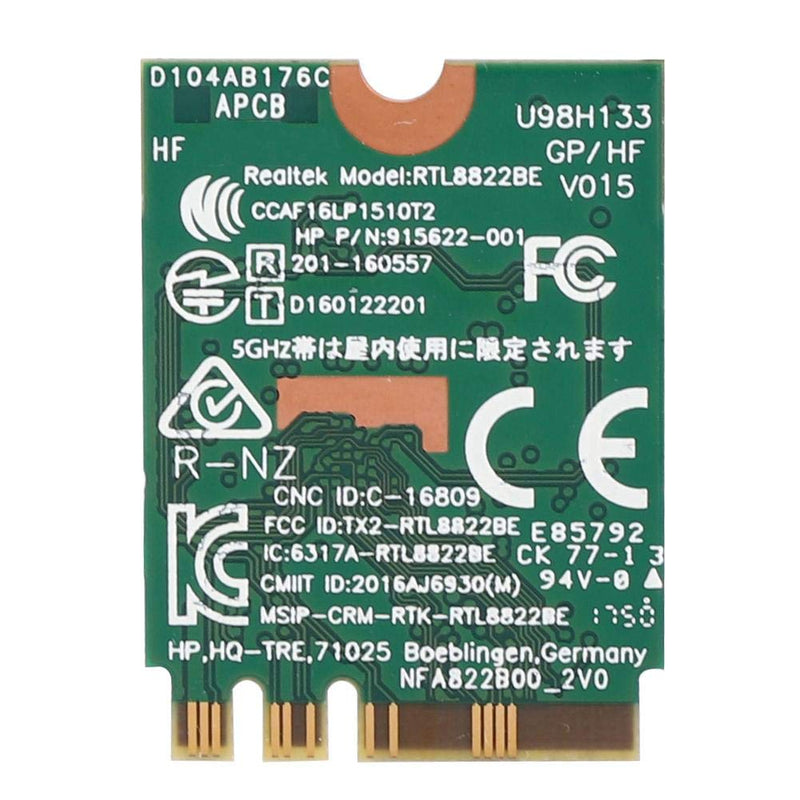 ASHATA WLAN Card Card,Network Card RTL8822BE Band 2.4G/5G M.2 Interface Support for Bluetooth 4.2,Support for 7, for 8 and for 10 System