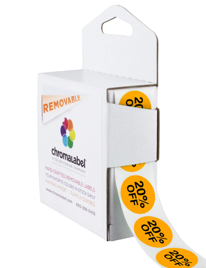 ChromaLabel 3/4 inch Round Preprinted Retail Sale Labels, 1000/Dispenser Box