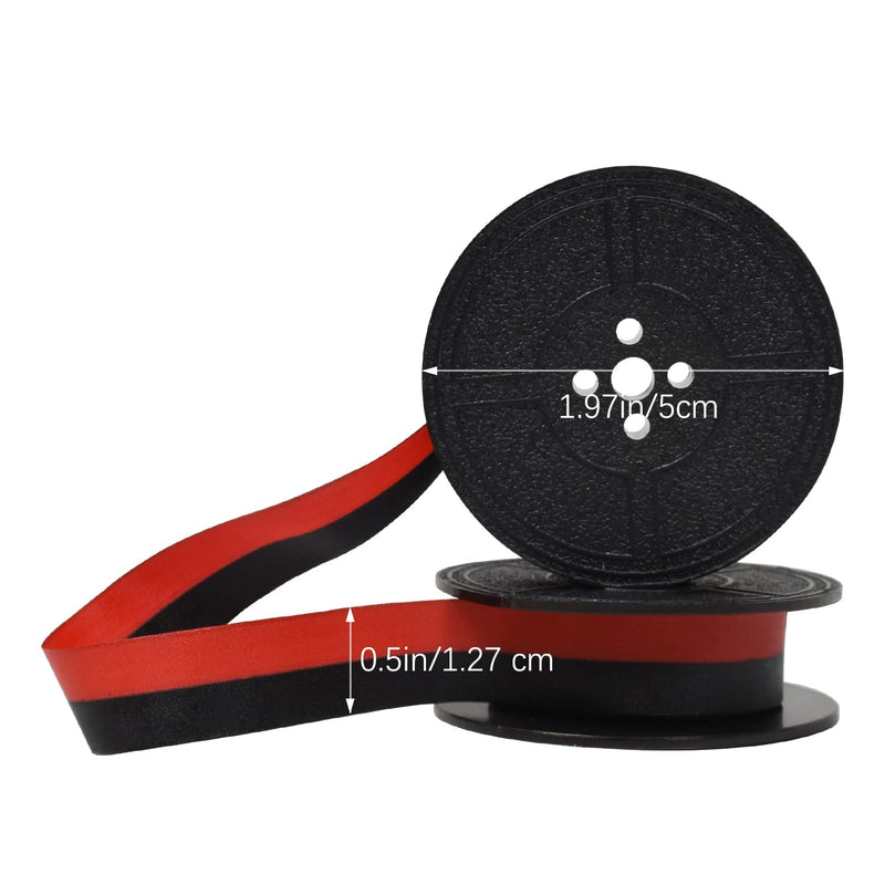 4 Pairs Universal Typewriter Ribbon Twin Spool Replacement Pack Compatible with Most Typewriter Black-Red 4 Pair Black-Red