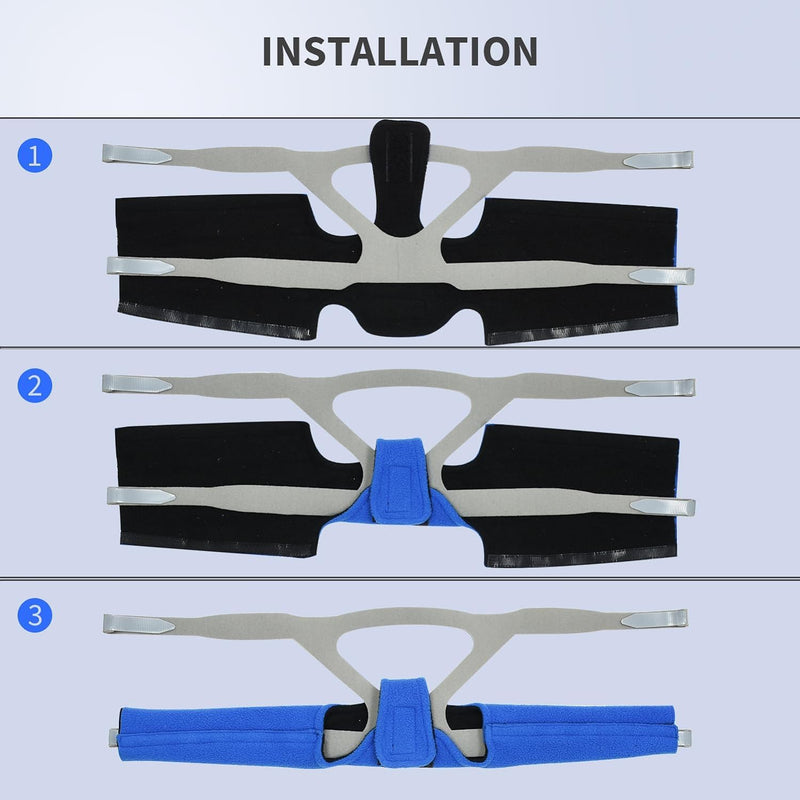 CPAP neck pad, CPAP mask headgear cover, premium sleep apnea mask neck pad - universal size for restful sleep - includes high-quality strap covers, face pads (blue)