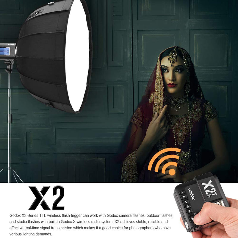 Godox X2T-S TTL Wireless Flash Trigger with Bluetooth Connection for Sony, 2.4G HSS 1/8000s,5 Separate Group Buttons &Quick Lock Hot-Shoe & LCD Display