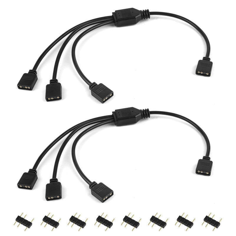 10 Pcs Fan Splitter 3 Pin, 5v-3pin Addressable RGB Splitter Extension, 1-to-3 Argb Splitter Extension, Fan Header Splitter Case Fan Splitter for Computer Chassis, CPU Cooler and 5v Argb Fan