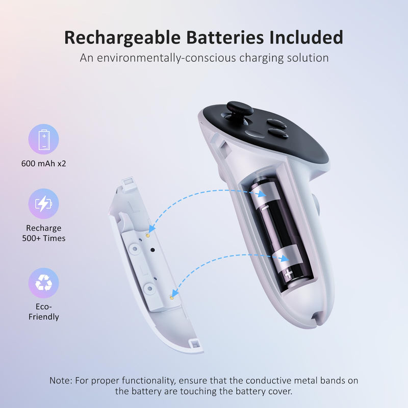 NexiGo Charging Dock (Gen 5) for Meta Quest 3, VR Charging Station with LED Light [On/Off] for Oculus Quest 3, Charger Display Stand with 2 Rechargeable Batteries, USB-C Cable, White Quest3