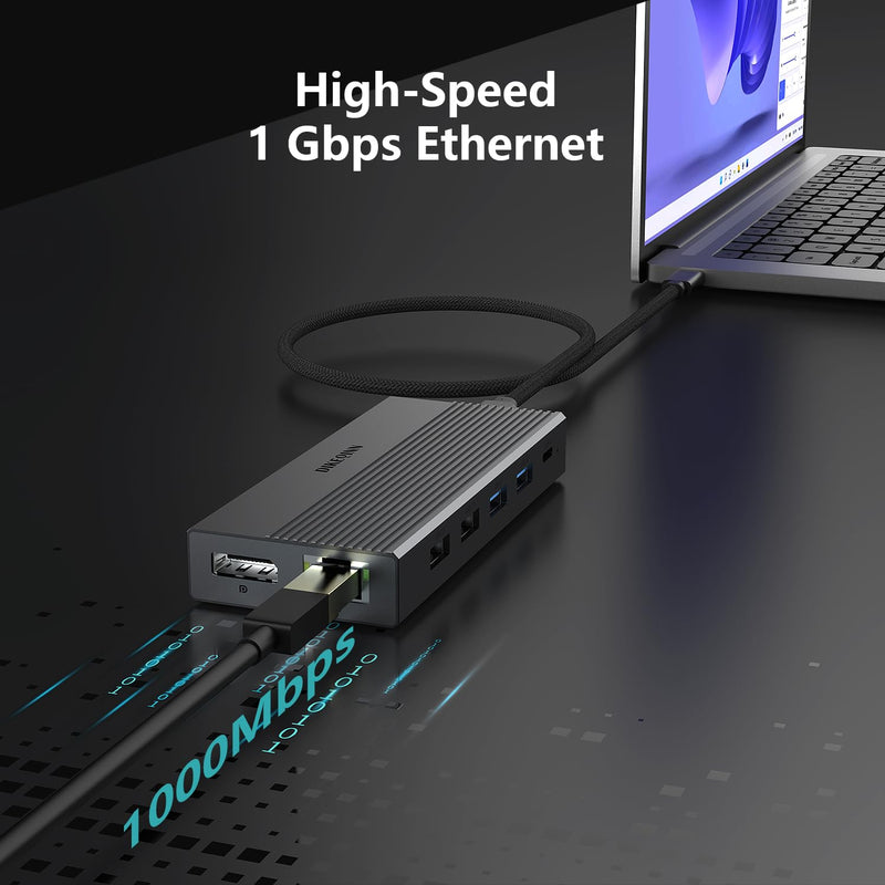 13-in-1 USB C Docking Station: Triple 4K Display, 100W Power Delivery, 5Gbps Data Ports, SD/MicroSD Slot - for Dell XPS, HP Laptops & ThinkPad