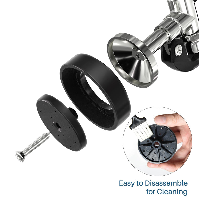 Dishwash Pre Rinse Sprayer for Kitchen: BESTJEEF Commercial Sink Faucet Spray Valve Head Replacement - High Pressure Pre-Rinse Sprayer Assembly for Restaurant Cleaning Black-Round