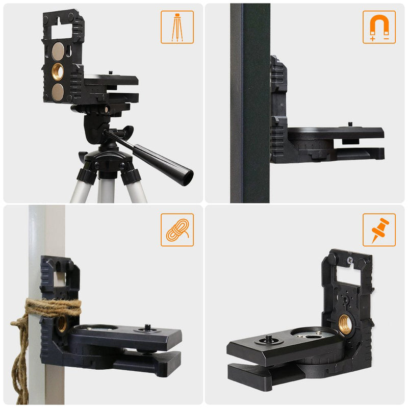 Laser Level L-shape Laser Level Adapter - Huepar Magnetic Pivoting Base for Wall & Ceiling Mount, alternative to a standard 1/4" and 5/8" thread