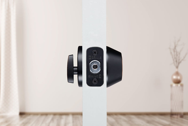 BRINKS Transitional Single Cylinder Deadbolt Lock, Door Lock Built for Residential Protection ANSI Grade 2 Security, Tuscan Bronze 1 Pack
