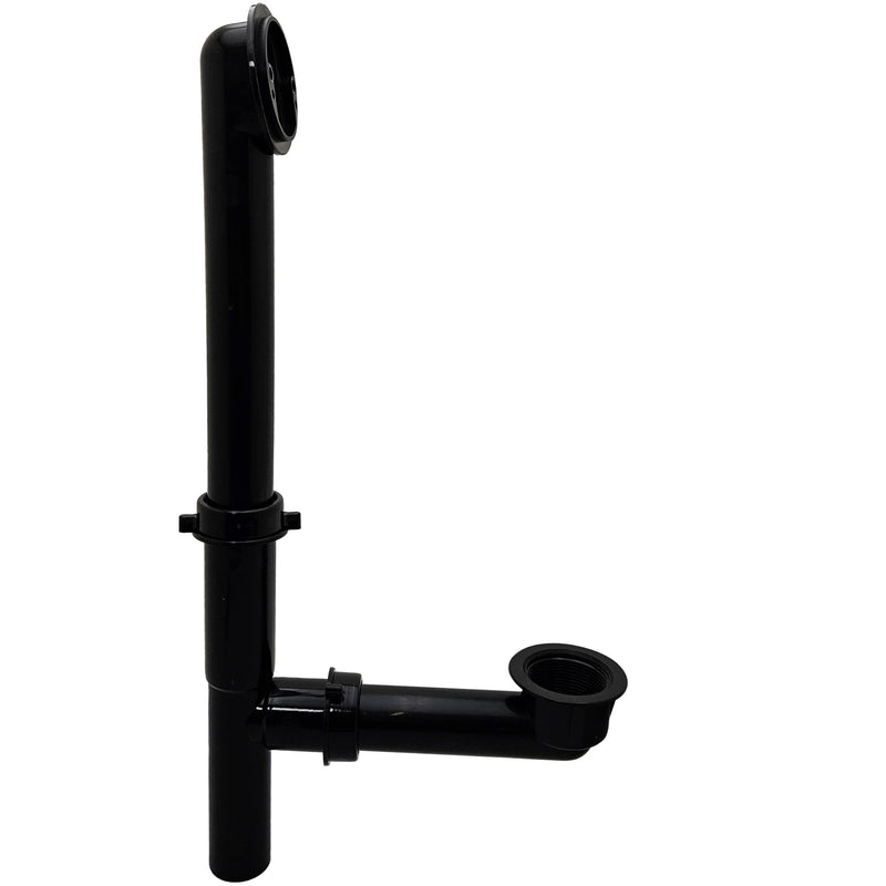 Westbrass 593144-01 Black 1-1/2" Tubular Tip-Toe Bath Waste Drain Kit, Polished Brass 1-Pack