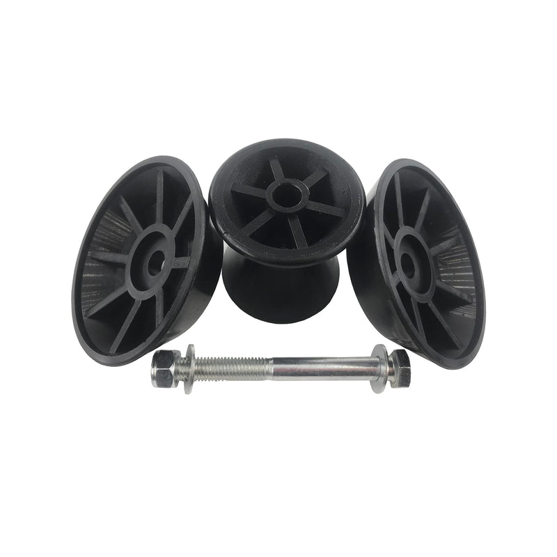 3 Inch Boat Trailer Roller Assembly Bow Stop Bell Roller with 1/2 Inch Shaft fits 3 Inch Bracket Black