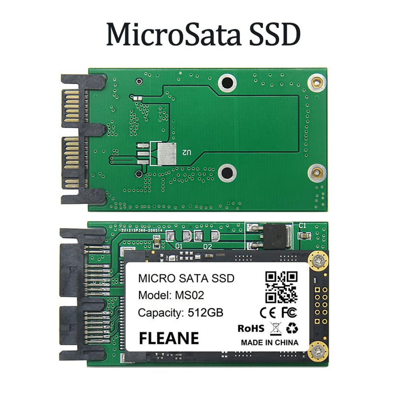 512GB MS02 MicroSata uSATA 1.8inch SSD Compatible with DELL XT1 XT2 IBM X300 X301 T400S T410S Replace MK1229GSG MK1629GSG MK2529GSG 1.8" HDD (512GB) 512GB