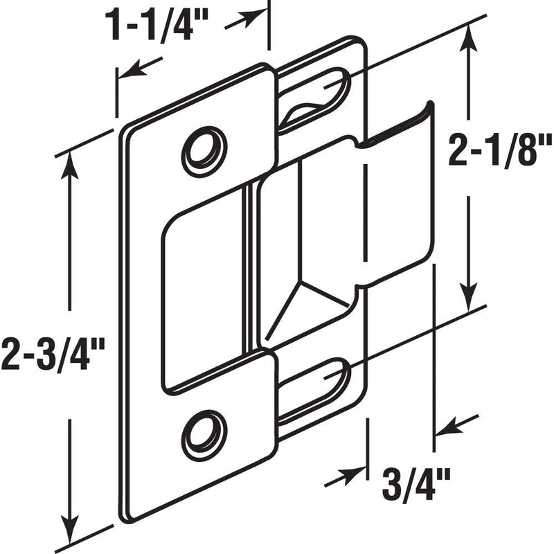 Defender Security U 10278 Two Piece Adjustable Door Strike, Chrome Plated (Single Pack) (Pack of 2) 1 Count (Pack of 2)