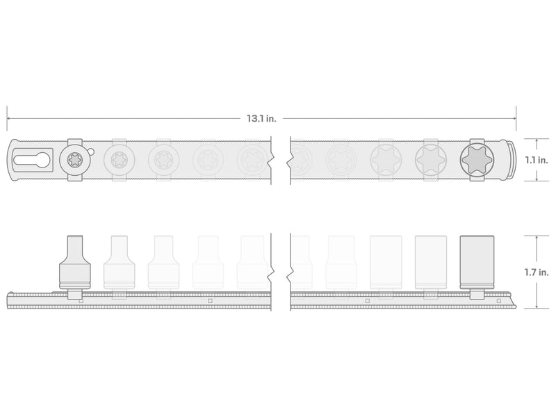 TEKTON 3/8 Inch Drive External Star Socket Set, 12-Piece | SHD91117 12-Piece (E4-E20)