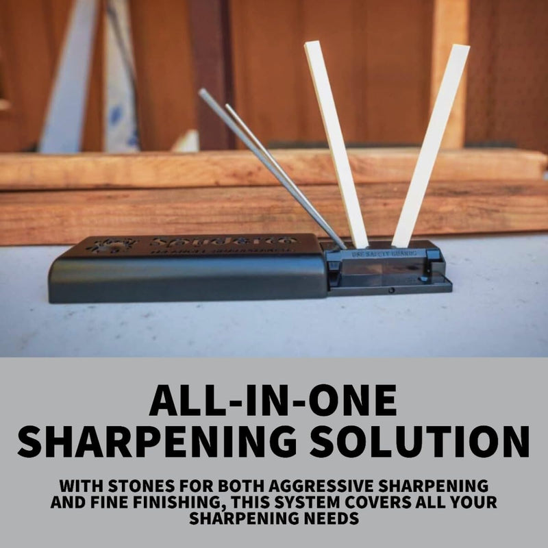 Spyderco Tri-Angle Sharpmaker, Complete Knife Sharpening System with Medium Grit and Fine Ceramic Stones for Professional-Grade Finishing - Compact, Easy-to-Use Design - 204MF