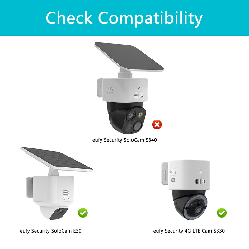 Gutter Mount Bracket +Rain Shade Cover Compatible with eufy Security SoloCam E30 Solar Camera/eufy Security 4G LTE Cam S330 Camera（1pack,White）