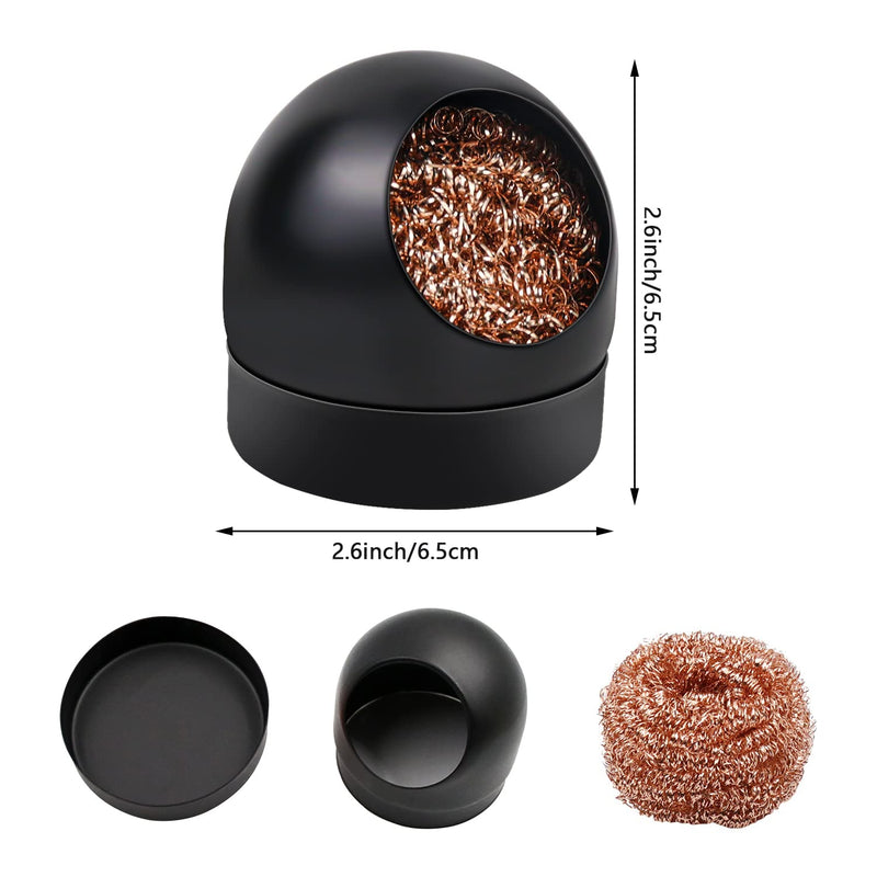 GZLCEU Pack of 2 soldering tip cleaners, metal soldering sponge with 4 soldering tips cleaning ball, dry sponge, metal wool for cleaning soldering iron tips