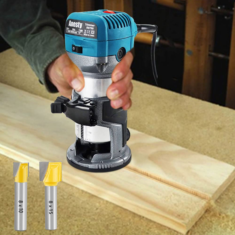 Groove cutter HM set 6 pieces. Diameter 8 mm shaft floor cleaning cutter 10/15/22/25/30/32 mm slot cutter wood cutter face cutter carbide basic cutting edge