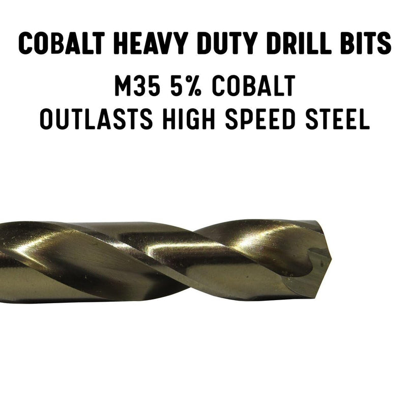 Drill America 13 Piece Quick Change Cobalt Drill Set with Hex Shank, (1/16" - 1/4" x 64ths), COHEX Series