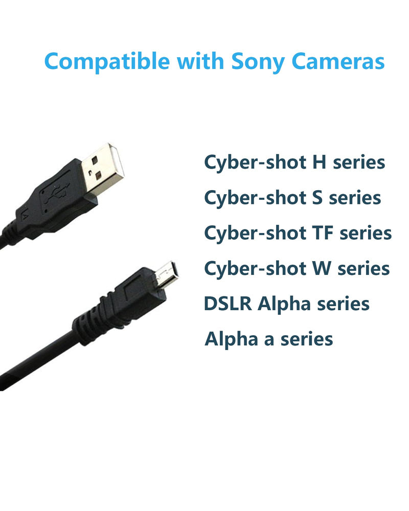 USB Cable for Sony Camera Cybershot DSC-H200 DSC-H300 DSC-W370 DSC-W800 DSC-W830 DSC-W310 DSC-W330 DSC-W180 DSC-W630 DSC-W650 DSC-W670 DSC-W710 DSC-W810 DSC-S950 DSC-S980