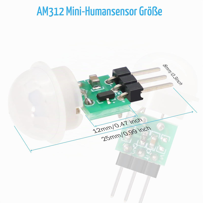 AM312 IR Sensor Module RUIZHI Pack of 5 AS312 Miniature Human Infrared Sensor Module 3~12V Low Power Consumption Used in Auto Sensing Circuits