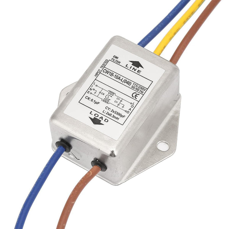 EMI Power Filter 125/250V Electromagnetic Interference Filter CW1B-10A-L (040) Single Phase Filter for Suppression of Impulse Interference