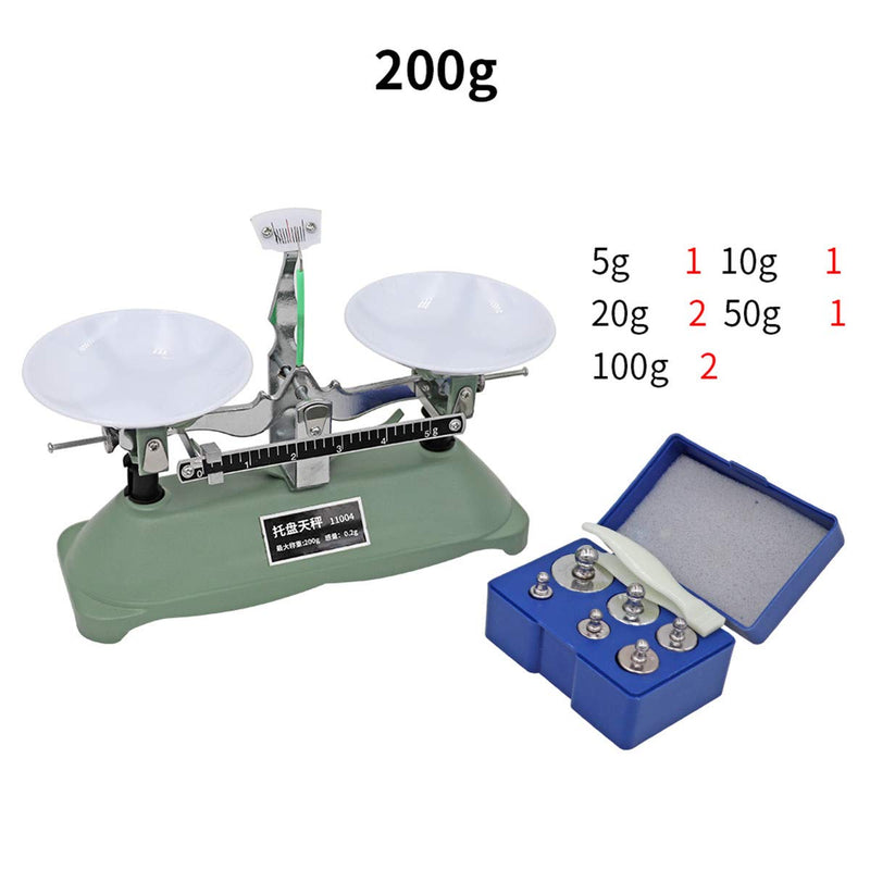 MUYIRTED 200g mechanical scale, pallet scale with 5g 10g 20g 50g 100g laboratory calibration weight