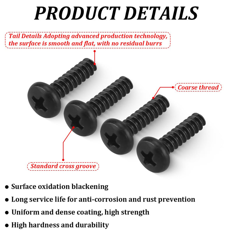 20 Pcs M4xL12 TV Base/Legs/Stand Screws for Samsung 6003-001782 Screw-TAPTYPE, BH,+,B,M4,L12,ZPC(BLK),SWR, M4XL12