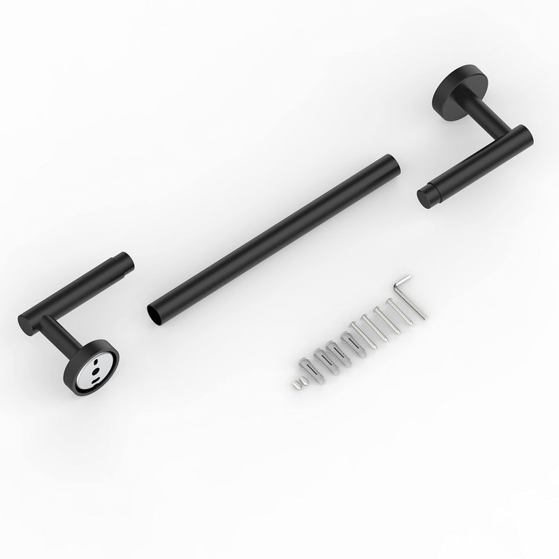 RARXTR Towe Bar for Bathroom Kitchen Hand Towel Holder Dish Cloths Hanger SUS304 Stainless Steel RUSTPROOF Wall Mount (Matte Black 18-inch Center to Center) Matte Black 18 inch(Center to Center)