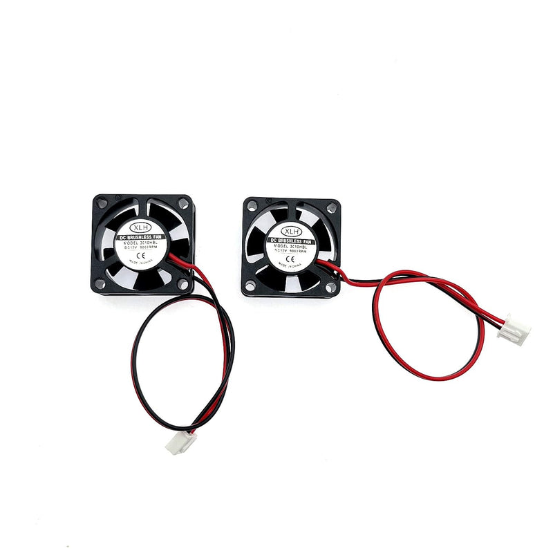 JZK 2PCS 30x30x10mm 2pin DC 12V Quiet Mini Fan with Cables 3010 Small Quiet Fan 30mm 3cm Miniature Brushless DC Fan 12V 3D Printer Fan with Cable, Heatsink Fan