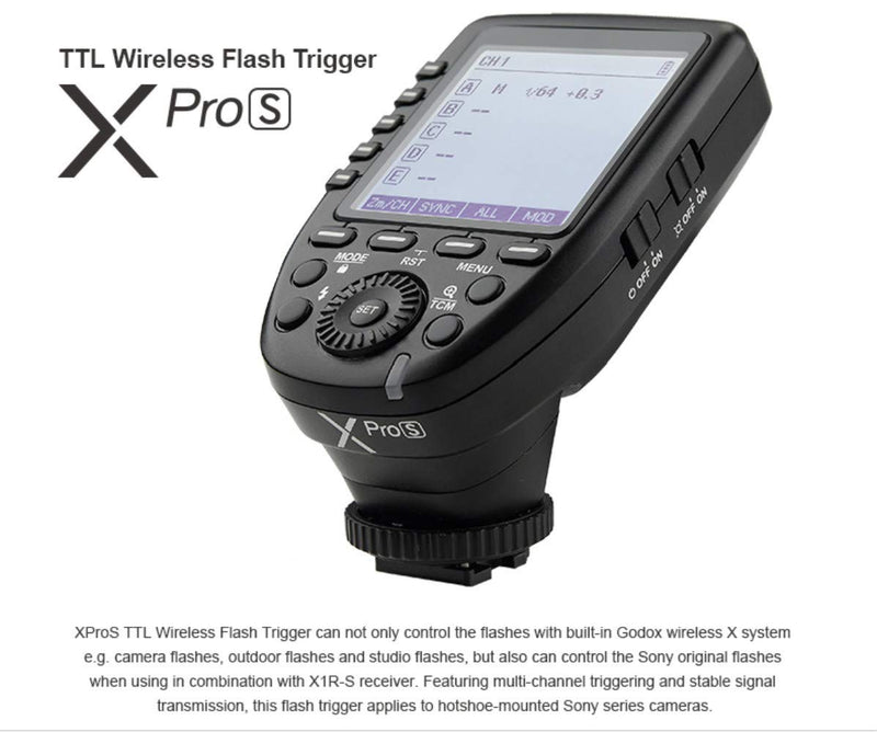 Godox XPro TTL Wireless Trigger,1/8000s High-Speed-Sync,5 Dedicated Group Bottons and 11 Customizable Functions (XPro-S Compatible with Sony)