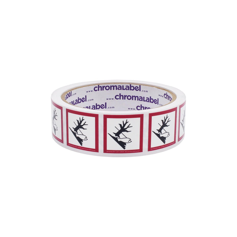 ChromaLabel 2 by 2 Permanent Durable Square D.O.T. Hazard Labels, GHS09: Environmental Hazard Pictogram Label, 100/Roll (100/Roll) 2" x 2" GHS09 - Envirnmental Hazard