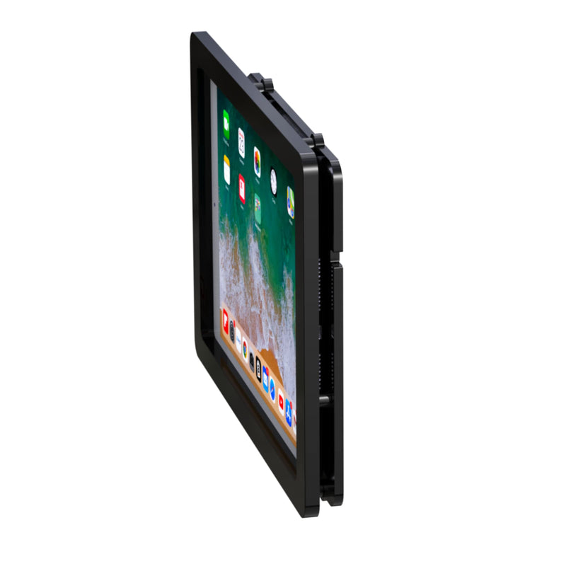 TABcare Anti-Theft Acrylic VESA Enclosure for Apple iPad 7/8/9 10.2" with Free Wall Mount Kit & 90-Degree Angle Charge Cable (iPad 7/8/9 10.2", Black) iPad 7/8/9 10.2"