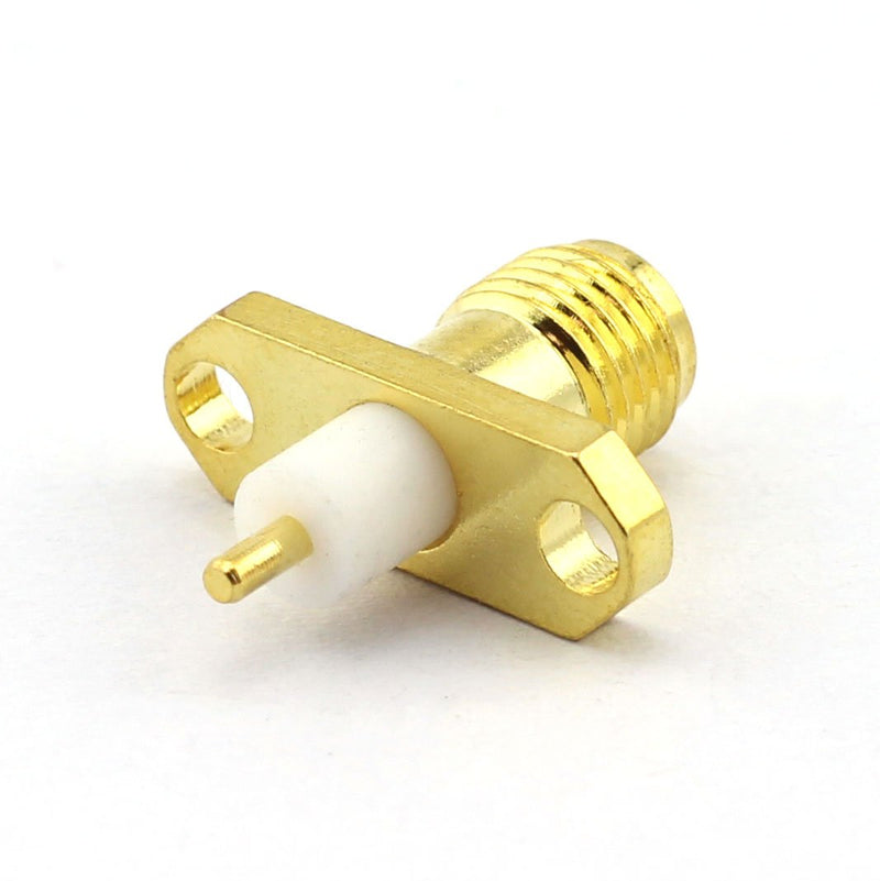 5-Pack SMA Female RF Coaxial Adapter 2 Holes Panel Mount Solder Post Plug Jack Connector