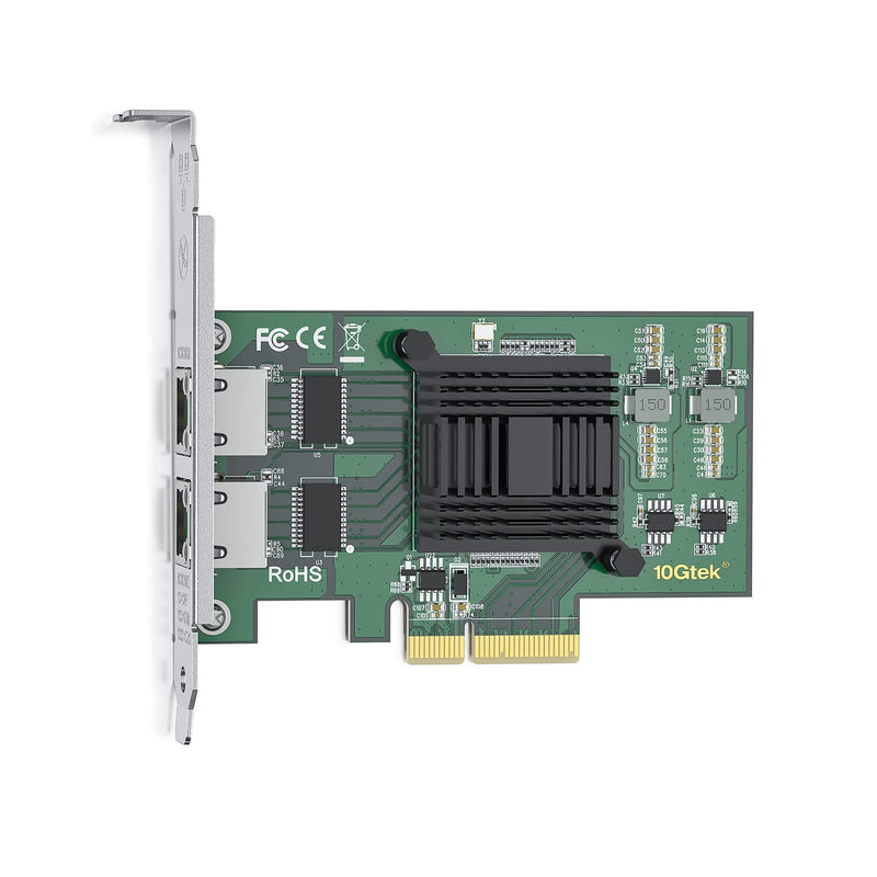 10Gtek 1G 1000Mbps Gigabit Ethernet Converged Network Adapter (NIC) with Intel I350AM2 Controller, Ethernet PCI Express Network Card, Dual Copper RJ45 Ports, PCIE 2.0 X4, Compare to Intel I350-T2 2-RJ45 X1
