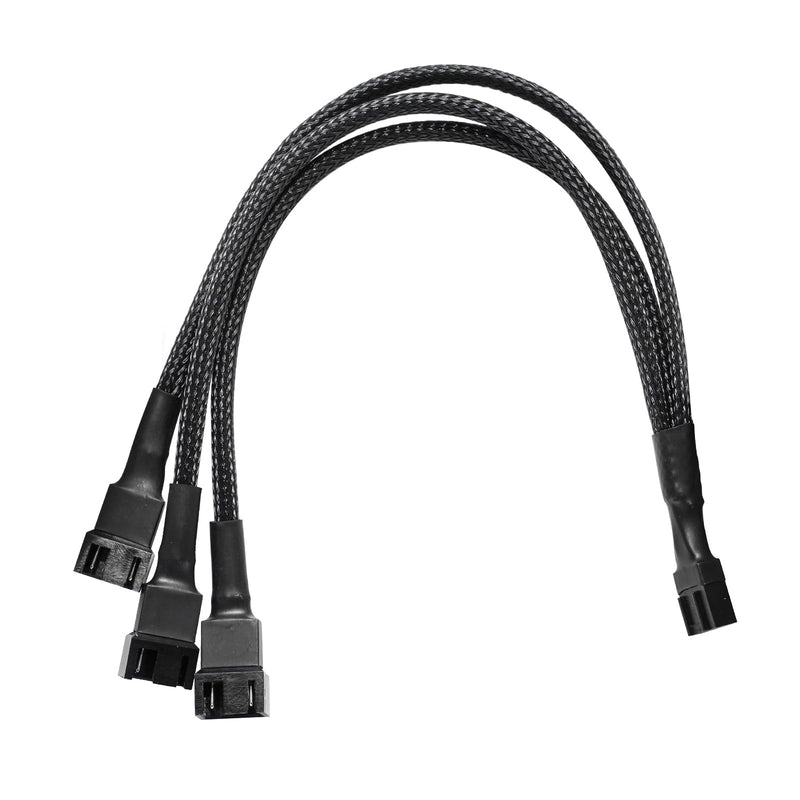 DARKROCK 2 Pack PC Fan Extension 1 to 3 Converter Cable, 4 Pin PWM Fan Splitter - Black