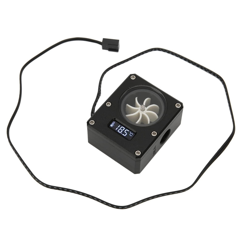 Water Flow Meter for PC, 8 Wheels Flow Meter Display Water Flow Sensor with G1/4 Thread for PC Water Cooling System, Small 3 Pin 12V Flow Meter with LCD (Black) Black