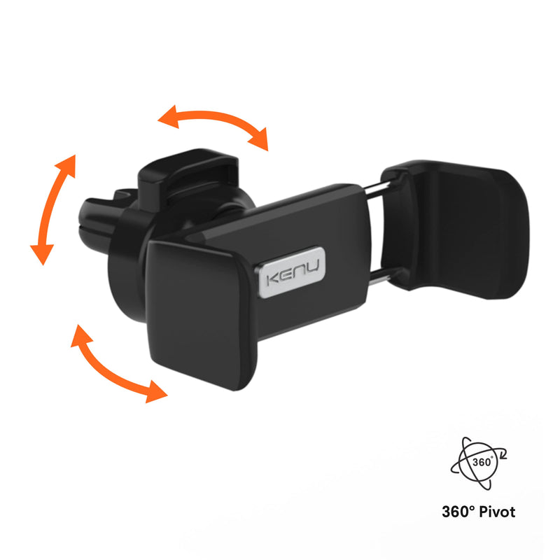 Kenu Airframe Ultra with Insta-Grip tech | Universal Smartphone Car Vent Mount Holder for All iPhone, Android, Pixel, Samsung, LG, Huawei, Xiaomi, Oppo, OnePlus, Black, Large to XL Phones