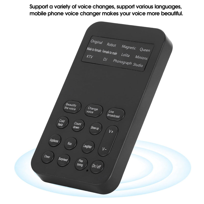 Handheld Voice Changer Device with 8 Sound Effects Real Time Voice Modulation for Mobile Phone Gaming Streaming Podcasts Plug Play Design Portable Sound Card
