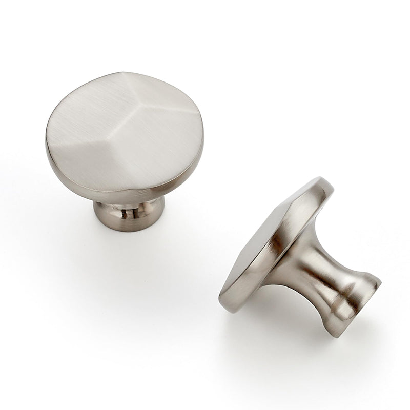 Ravinte 15 Pack Brushed Nickel Round Cabinet Hardware Knobs,Solid Zinc Alloy Single Hole Drawer Pulls Dresser Knobs for Kitchen,Bathroom Furniture