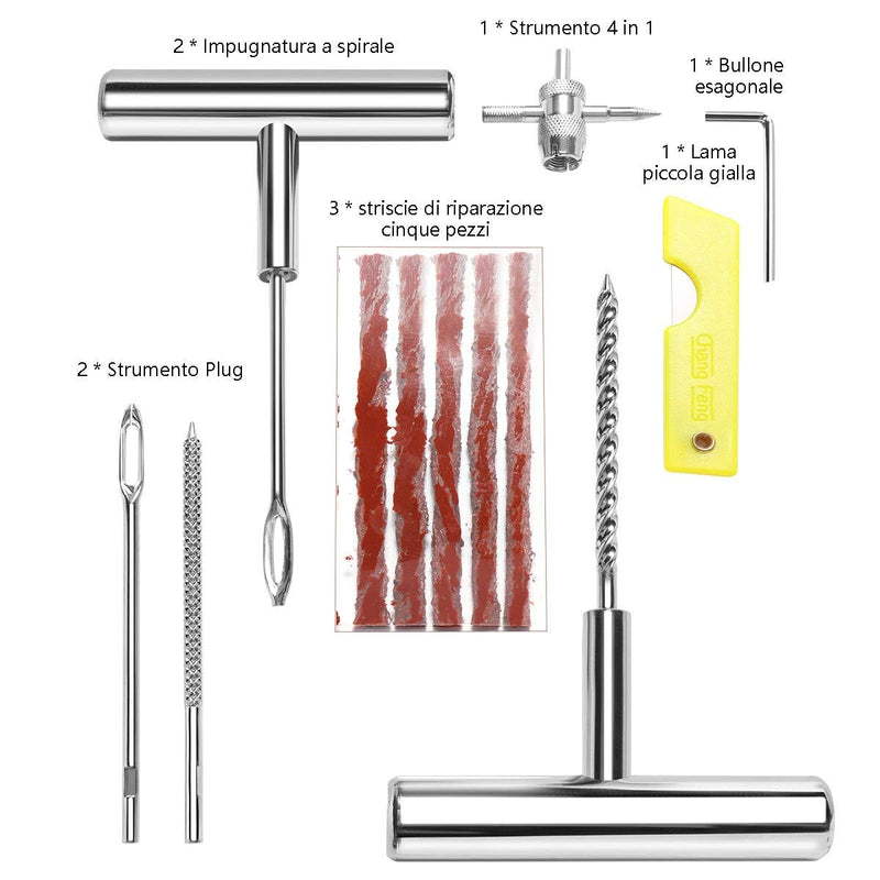 22pcs Tire Repair Kits, Heavy Tire Repair Tools and Tire Repair Kits for Car, Motorcycle, Truck, ATV, Tractor, Camper, SUV 22pcs